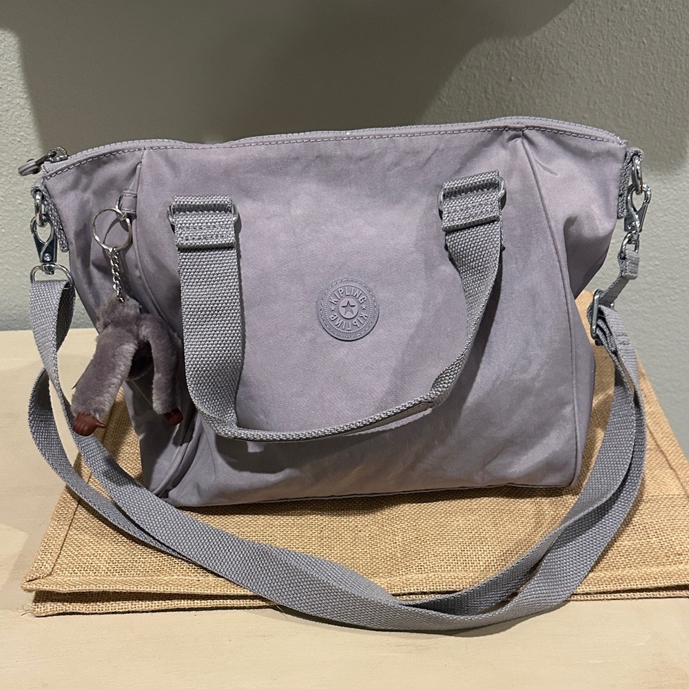 Kipling Gray Shoulder Bag with Charm